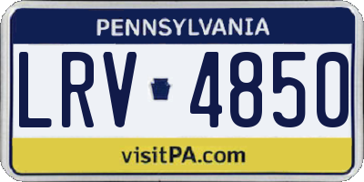 PA license plate LRV4850