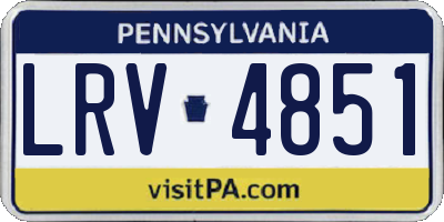 PA license plate LRV4851