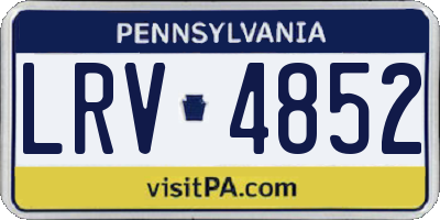 PA license plate LRV4852