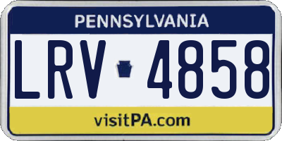PA license plate LRV4858