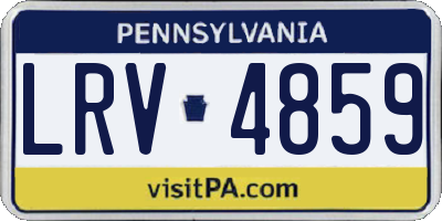 PA license plate LRV4859