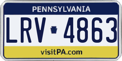 PA license plate LRV4863