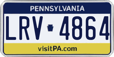 PA license plate LRV4864