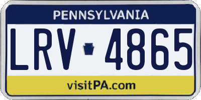 PA license plate LRV4865