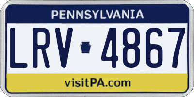 PA license plate LRV4867
