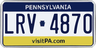 PA license plate LRV4870