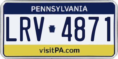 PA license plate LRV4871