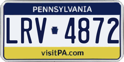 PA license plate LRV4872