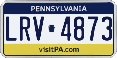 PA license plate LRV4873