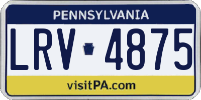 PA license plate LRV4875