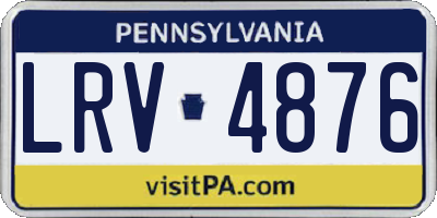 PA license plate LRV4876