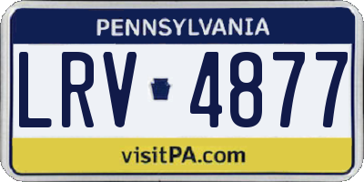 PA license plate LRV4877
