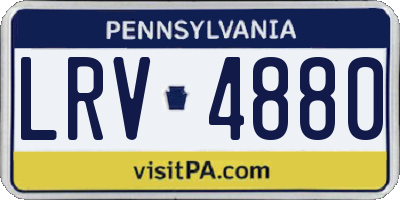 PA license plate LRV4880