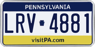PA license plate LRV4881
