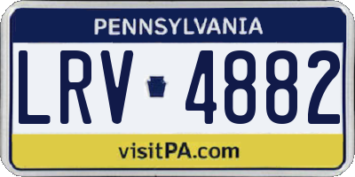 PA license plate LRV4882