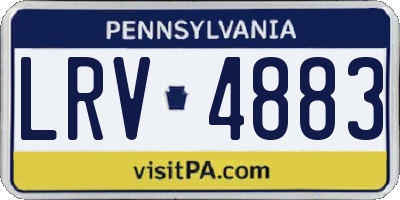 PA license plate LRV4883