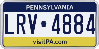 PA license plate LRV4884