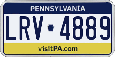 PA license plate LRV4889