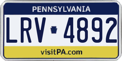 PA license plate LRV4892