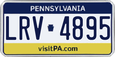 PA license plate LRV4895