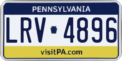 PA license plate LRV4896