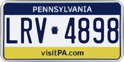 PA license plate LRV4898