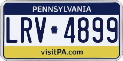 PA license plate LRV4899