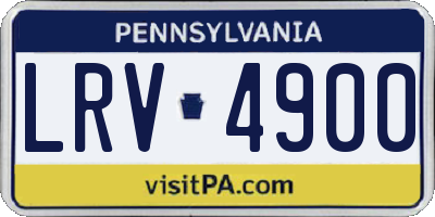 PA license plate LRV4900