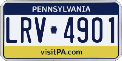 PA license plate LRV4901