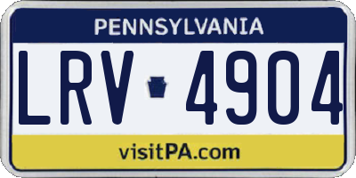 PA license plate LRV4904