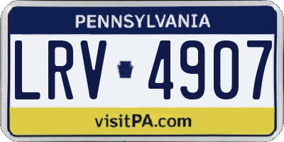 PA license plate LRV4907
