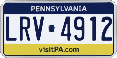 PA license plate LRV4912