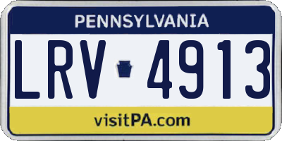PA license plate LRV4913