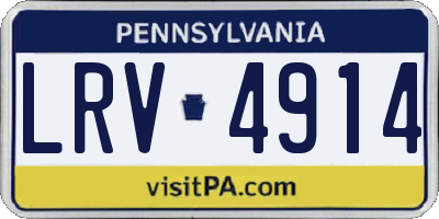 PA license plate LRV4914