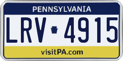 PA license plate LRV4915