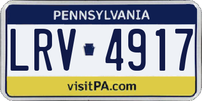 PA license plate LRV4917