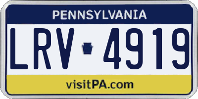 PA license plate LRV4919