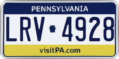 PA license plate LRV4928