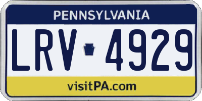 PA license plate LRV4929