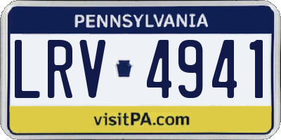 PA license plate LRV4941