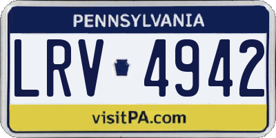PA license plate LRV4942