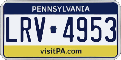 PA license plate LRV4953