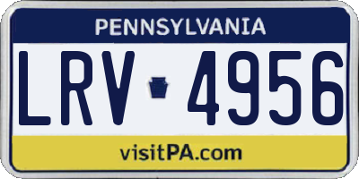 PA license plate LRV4956