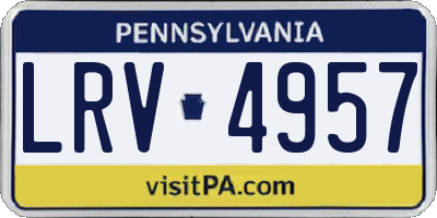PA license plate LRV4957