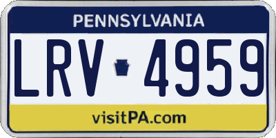 PA license plate LRV4959