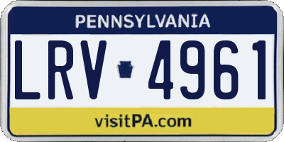 PA license plate LRV4961
