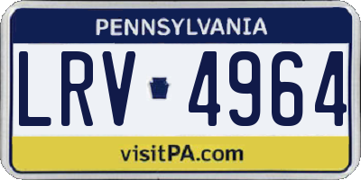 PA license plate LRV4964