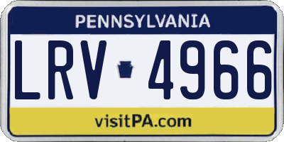 PA license plate LRV4966