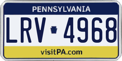 PA license plate LRV4968