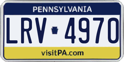 PA license plate LRV4970